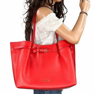 Michael Kors Emilia Large East West Shoulder Tote Bag Dark Sangria